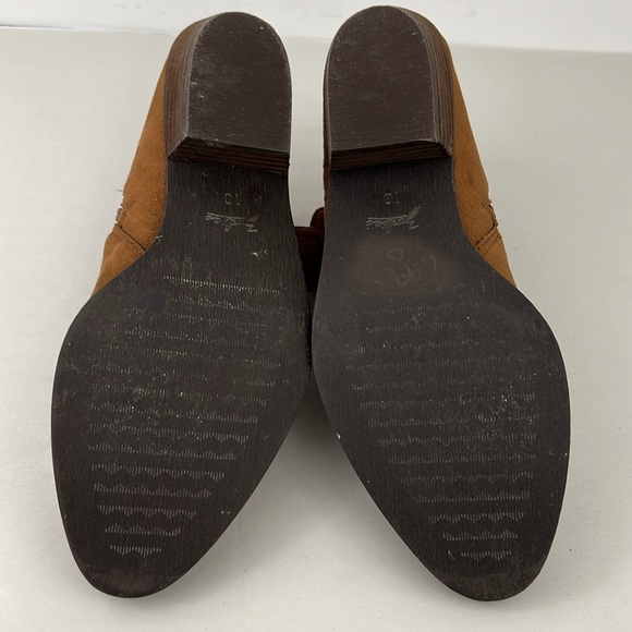 Zodiac Womens Brown Suede Madison Ankle Booties Cognac Brown Zip Closure SZ 10 - Picture 9 of 10